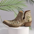 thumbnail image 3 of SACFOF Cowboy Boots for Women Western Flower Embroidered Ankle Cowgirl Boots Snip Toe Chunky Heel Stitched Retro Classic Boot, 3 of 6