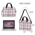 thumbnail image 3 of 16" Laptop Briefcase, Detachable Anti-Slip Shoulder Strap, Multi-Compartment Work Travel Bag Purple-pink Checkered Pattern, 3 of 8