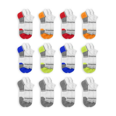 Fruit of the Loom Boys Socks, 12 Pack Low Cut Everyday Active Sizes M - L