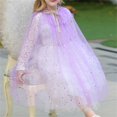 thumbnail image 3 of RUINIXCW Toddler Girls Fairy Princess Costume Kids Princess Cape Tulle Capes Costume Tie-up Sparkling Sequins Cloak Halloween Stage Dress Up Clothes, 3 of 6