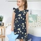 thumbnail image 4 of Balery Daisies Flowers Camisón de princesa para niñas, pijama de algodón con mangas abullonadas, suave y bonito.-Medium, 4 of 6