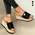 thumbnail image 2 of NUZYZ Women Summer Wedge Peep Toe High Heel Platform Mules Anti Skid Sandals, 2 of 2