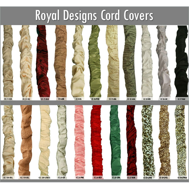 Royal Designs Fabric Cord and Chain cover with Touch Fastener - ideal for  covering chandelier chains, wires and cables, Easy to Use, Antique Gold,  Set