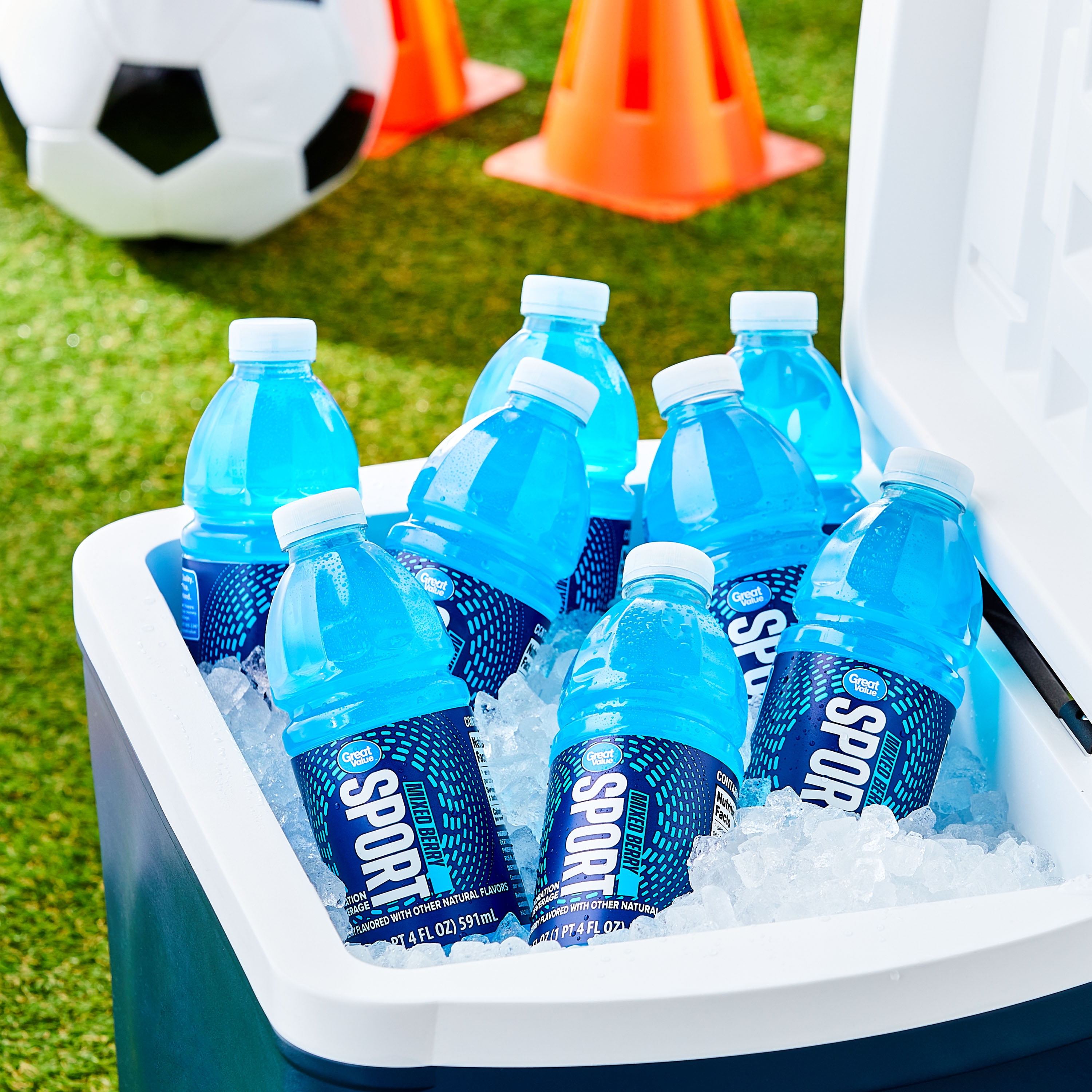 Great Value Sports Hydration Drink, Mixed Berry, 20 fl oz, 8 Bottles