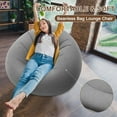 thumbnail image 5 of Inflatable Bean Bag Chairs for Adult Blow up Chairs Lazy Sofa Folding Portable Inflatable Chair for Movie Outdoor Room Bedroom Reading Camping(Grey), 5 of 7