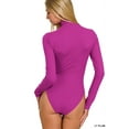 thumbnail image 3 of Zenana Women's Mock Turtle Neck Long Sleeve Slim Bodysuit Jumpsuit, 3 of 4