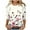 Beige, variant on Ladies Three-Quarter Sleeve Tops Elbow 3/4 Length Sleeve Floral Womens T Shirts Casual Crew Neck Slim Fit Women Athletic Compression Shirt Dressy Blouses for Plus Size Women White L
