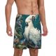 thumbnail image 2 of Balery Tropical Parrot Floral Artwork Pantalones cortos de pijama de punto de algodón para hombre con cinturilla y bolsillos-Medium, 2 of 6
