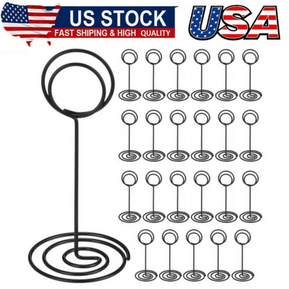 24 Pack 3.35 Inch Table Number Holder Place Card Holders Wire Photo Holder