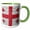 Green/White, variant on 3drose, National Flag of Georgia Painted onto a Brick Wall Georgian, 15oz Two-tone Red Mug