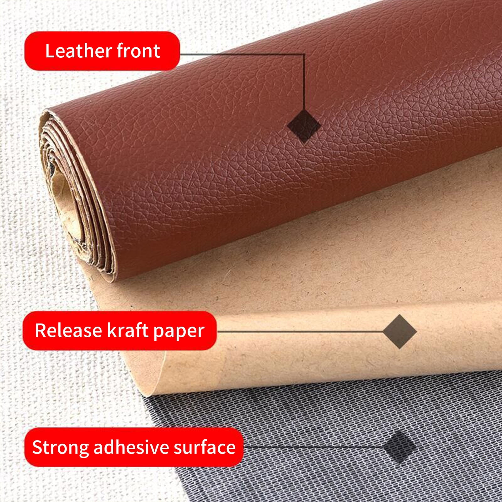 Self-Adhesive Leather Repair Patch - 11.8" x 54" Vinyl & Furniture Repair Tape for Sofas, Car Seats, Bags - No Glue, Easy Cut-to-Shape Scratch Cover