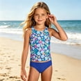 thumbnail image 4 of Miaoju Girls Swimsuit 2 Piece Bathing Suit Contrast Girls Tankini Adjustable Straps Modest Swimwear 9-16y, 4 of 4