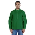 thumbnail image 1 of Atasi Indian Mens Henley Shirt Long Sleeve Casual Mandarin Collar Short Kurta, 1 of 7