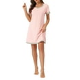 thumbnail image 1 of INSPIRE CHIC Chemise de Nuit à Manches Courtes pour Femme, Couleur Contrastante, Col en V, Nuisette TG Rose, 1 of 6