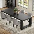 thumbnail image 5 of Tribesigns 86.61-inch Dining Table for 6-8, Farmhouse Kitchen Table, Extra Long Rectangular Dinner Table, Black, 5 of 8