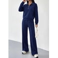 thumbnail image 5 of PRETTYGARDEN Women's Lounge Sets 2 Piece Outfits Half Zip Pullover Sweatshirts,Wide Leg Pants Matching Tracksuit Sets, 5 of 7