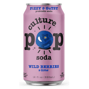 Angle View: Culture Pop Sparkling Probiotic Soda, Wild Berries, 12 Fl Oz Cans (Pack of 16)