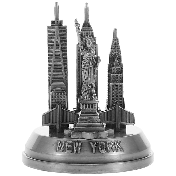 Estante de escritorio modelo de Metal icónico de Nueva York, pieza decorativa, adorno de gabinete Vintage para coleccionistas entusiastas de la arquitectura