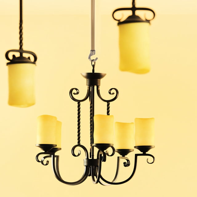 HINTRMENT Crochet de Tige de Lampe en Métal Brun Clair Robuste pour Installation au Plafond 1 Pcs