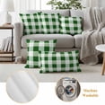 thumbnail image 6 of Pack of 2 Outdoor Pillow Covers 18x18 Inch Waterproof Green Plaid Throw Pillow Covers,Decorative Couch Pillow Shams Protectors Spring Summer Farmhouse Buffalo Checkered Patio Cushion Pillowcases, 6 of 8