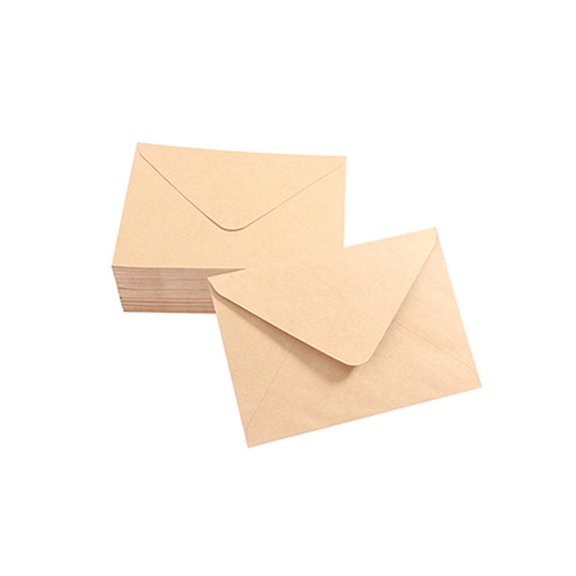 LOLIPPYY 50-Pack Beige Paper Envelopes for Invitations and Cards, Simple Rectangular Design, and Stylish Holders
