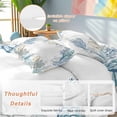 thumbnail image 4 of Ocean Life Full Size Comforter Set, Light Yellow Shell Navy Coral Starfish Conch Bedding for All Seasons, 4 Pcs Bed Set, 1Quiltcover (86"x86") ,1Sheet(80"x116"), 2Pillowcases (30"x20"), 4 of 9