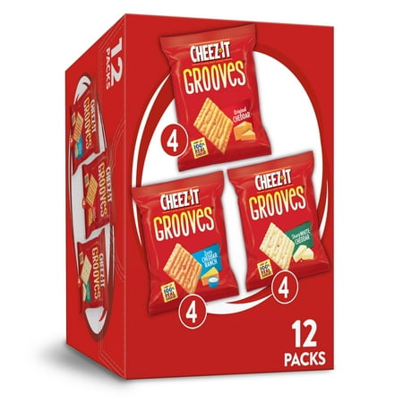 Cheez-It Grooves Variety Pack Crunchy Snack Crackers, 12 oz, 12 Count