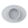 ezpz Tiny Bowl (Pewter) - 100% Silicone Placemat + Bowl - Suctions to the Surface - Designed by a Pediatric Feeding Specialist - 6 Months+