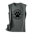 thumbnail image 6 of HAPIMO Women's Summer Tank Tops Sleeveless Shirts for Girls Daily Basic Camisole O-Neck Blouse Cute Dog Paw Letter Print Tops Casual Loose Fit Camis Vest Sales Dark Gray XL, 6 of 6