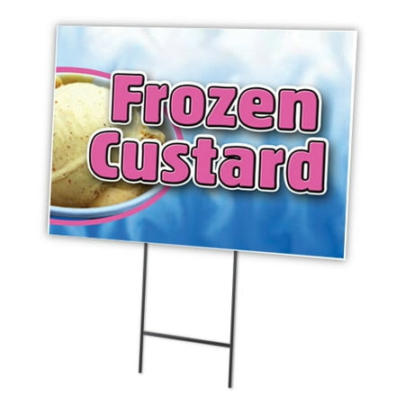 SignMission C-1824 Frozen Custard 18 x 24 in. Frozen Custard Yard Sign & Stake