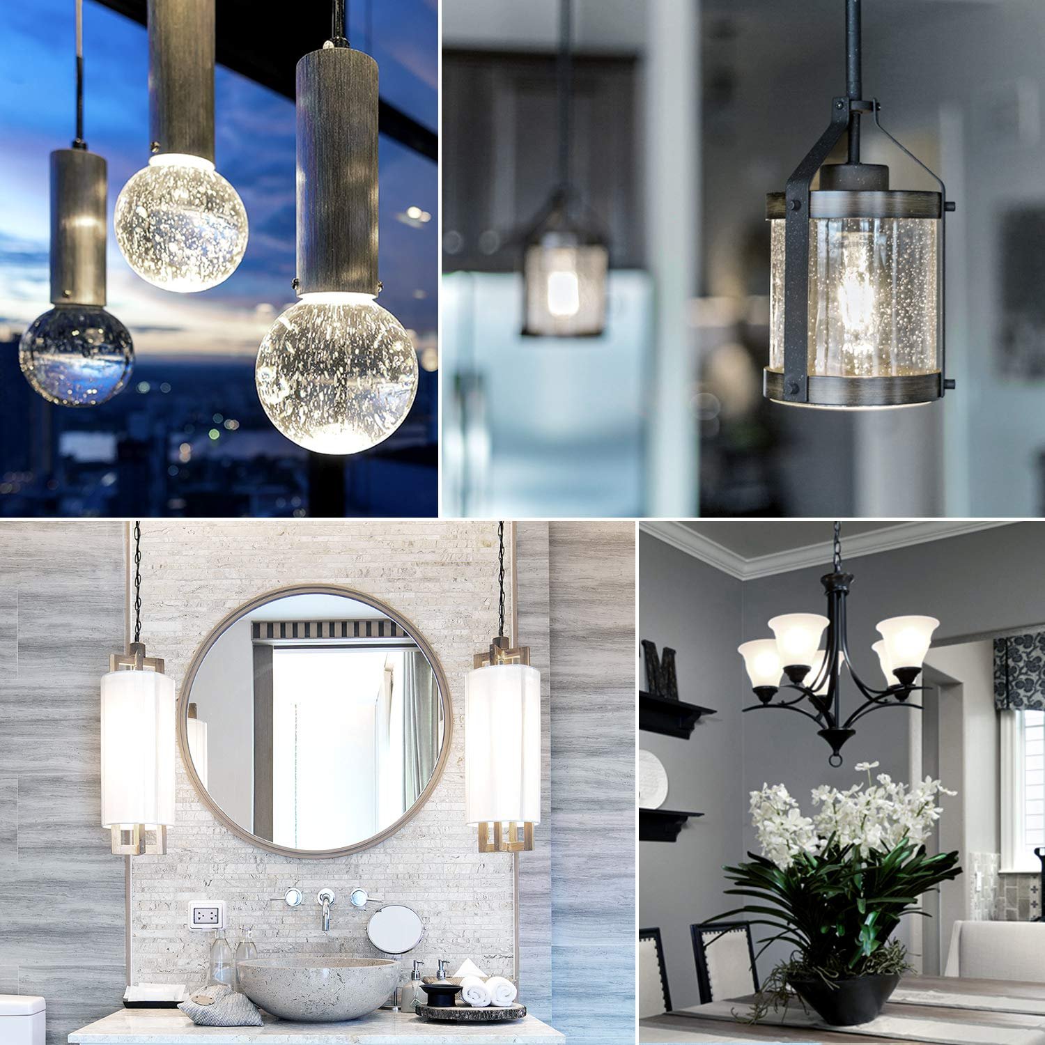 Luxrite Mini Candelabra E12 LED Bulb, T4/T3, 40W Equivalent, 5000K Bright White, Dimmable, 500 Lumens, ETL Listed 6-Pack