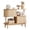 Half open-Beige, variant on YOCWO Fluted Sideboard and Buffets, Buffet Storage Cabinet with 4 Doors and Adjustable Shelves, Accent Cabinet for Living Room Kitchen Entryway, Walnut