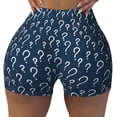 thumbnail image 2 of Gukieu Question Marks Print Women's Sports Shorts, Elastic Waist High Stretch Running Yoga Gym Sweatpants-XX-Large, 2 of 8