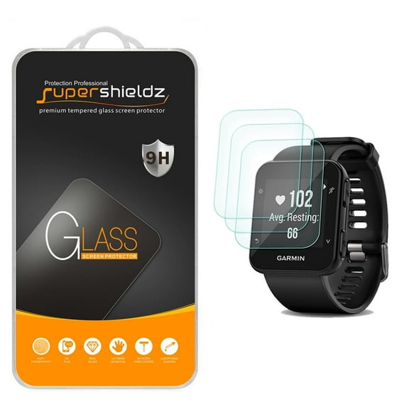 [3-Pack] Supershieldz for Garmin Forerunner 35 Tempered Glass Screen Protector, Anti-Scratch, Anti-Fingerprint, Bubble Free