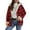 Dark Red(Plaid), variant on Coorders Women's Flannel Zipper Jacket Coat With Pockets, Heavyweight Womens Outwear Winter Hooded Coats ,Plus Army Green,Size XL