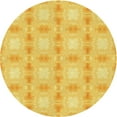 thumbnail image 1 of Ahgly Company Machine Washable Indoor Round Transitional Bold Yellow Area Rugs, 3' Round, 1 of 7