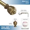 thumbnail image 4 of Urbanest Adjustable Single Curtain Rod Set Grecian Urn Finials – 1 - Inch Diameter, With Renaissance Gold Rod, 48–84 Inches, 4 of 6
