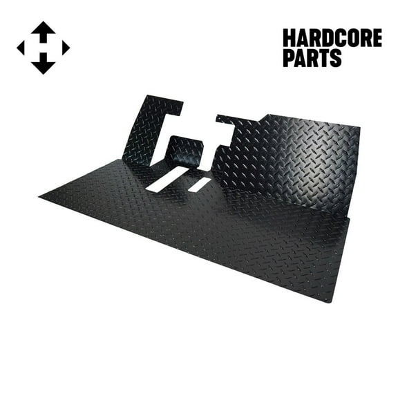 Hardcore Parts Aluminum Diamond Plate Floor Mat for YAMAHA G29 (DRIVE) Golf Cart (Glossy Black)