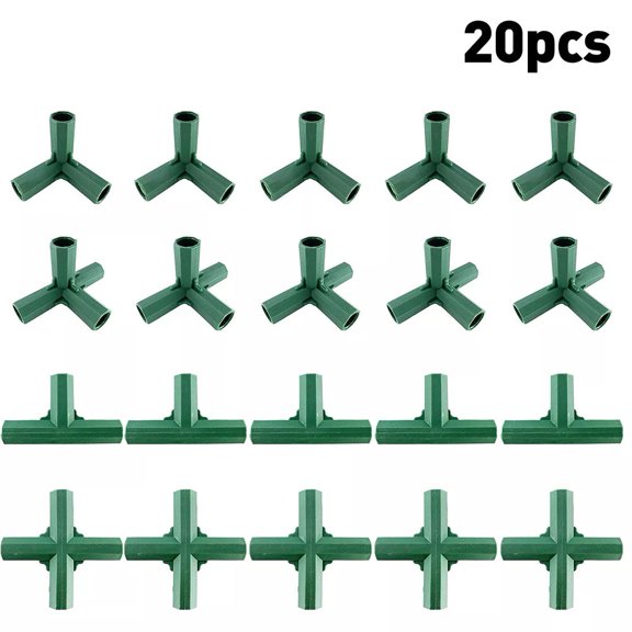 20Pcs 16mm Frame Connectors Joints Building Fittings Green Greenhouse Joints