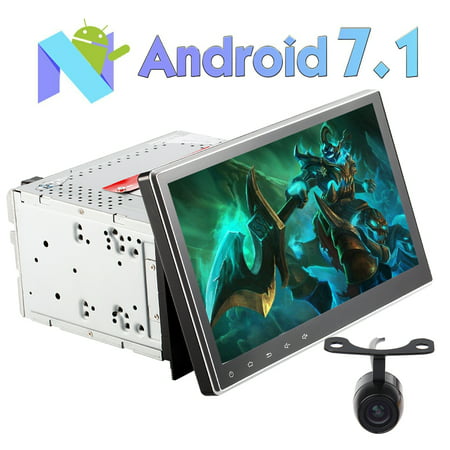 Eincar 10.1 Inch Android 7.1 + RAM 2GB Universal Double Din Car Stereo with Adjustable Viewing Angle - 2 Din Head Unit with Free Reverse Camera Support 2s Fast Boot + Online & Offline GPS (Best Offline Recipe App For Android)