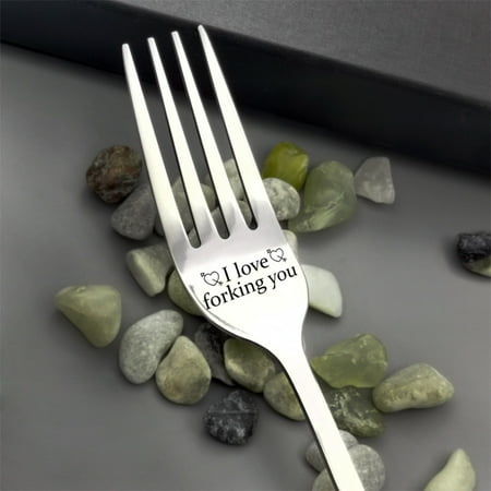 

NIUREDLTD Valentine Gift Tableware Engraved Fork Present For Husband Madam Family And Friends Tableware Printing Stainless Steel Fork