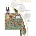 thumbnail image 5 of Boho Green Flowers Rectangle Tablecloth, Spring Abstract Watercolor Floral Leaf Waterproof & StainResistant Tablecloth, Washable Oil-proof Table Cover for Dining/Party/Wedding/Camping/Buffet 52x70 In, 5 of 9