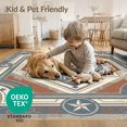 thumbnail image 4 of ODIKA 8'x10' Washable Area Rug Non-Slip Chair-Friendly Mat Banded Frame Lone Border Southwestern Door Distressed Vintage Playful Expressive for Dining Room, Large Office, Lounge, 4 of 7