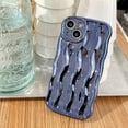thumbnail image 3 of Water Ripple Pattern Case for iPhone 15 Soft TPU Shockproof Camera Protective Back Cover for Women Girl Curly Wave Frame Phone Case for iPhone 15 6.1 Inch Dark Purple, 3 of 13