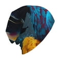 thumbnail image 6 of Naloa Modern Style Blue Parrot Soft Beanie Hat, Knit Beanie Daily Beanie in Fine Knit for Women Men Winter Travel, Outdoor, 6 of 7