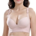 thumbnail image 1 of Qarigey Sujetador de copa profunda para mujer con alambre Anti-flacidez Fajas para las axilas Cuello en V Empuje hacia arriba Cierre en la Ropa interior AB rosa 38, 1 of 6