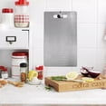 thumbnail image 5 of Titanium Cutting Boards for Kitchen Food - Stainless Steel Cutting Board for Kitchen,304 Chopping Board Food-Grade for Meat,Fruit&Vegetable,Can Be Hung (2PCS,Large), 5 of 6