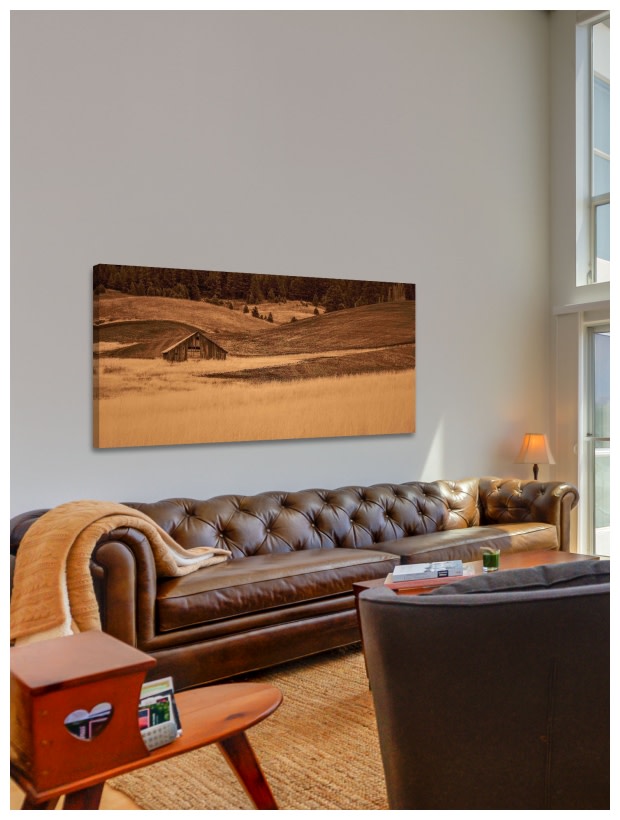 Marmont Hill Inc Marmont Hill - Brown Barn in the Blonde Grasses Painting Print on Canvas - Multi-color