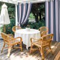 thumbnail image 4 of Outdoor Curtains for Patio Waterproof, Navy Blue Pink Striped Windproof Pravicy Outside Porch Blackout Curtain, Modern Minimalist Ombre Lines Sun Blocking Curtains for Cabana 2 Panels 54"x84", 4 of 9