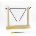 thumbnail image 2 of Musical Triangle Instruments with Striker and Wooden Stand,Hand Percussion Triangles Musical Instrument for Music Enlightenment (wood-2), 2 of 7